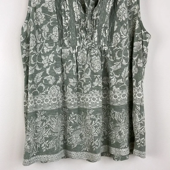 Lucky Brand women’s green floral swing tank. Size Large - Picture 5 of 8